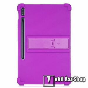 Szilikon védő tok / hátlap - asztali tartó funkciós, ceruzatartó kivágás, erősített sarkok - ERŐS VÉDELEM! - LILA - SAMSUNG Galaxy Tab S7 Plus / Tab S7 FE / Tab S7 FE 5G / Tab S8 Plus kép