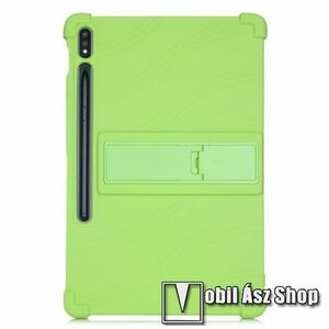 Szilikon védő tok / hátlap - asztali tartó funkciós, ceruzatartó kivágás, erősített sarkok - ERŐS VÉDELEM! - ZÖLD - SAMSUNG Galaxy Tab S7 Plus / Tab S7 FE / Tab S7 FE 5G / Tab S8 Plus kép