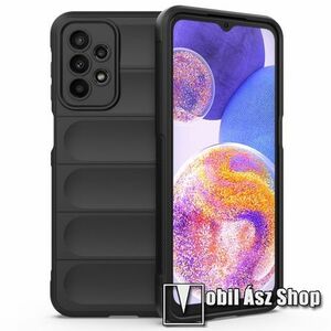 OTT! RUGGED SHOCK szilikon védő tok / hátlap - mikroszálas szövettel bevont belsővel, erősített sarkok, kameravédelemmel, ERŐS VÉDELEM - FEKETE - SAMSUNG Galaxy A23 4G (SM-A235F) / Galaxy A23 5G (SM-A236B) kép