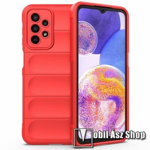 OTT! RUGGED SHOCK szilikon védő tok / hátlap - mikroszálas szövettel bevont belsővel, erősített sarkok, kameravédelemmel, ERŐS VÉDELEM - PIROS - SAMSUNG Galaxy A23 4G (SM-A235F) / Galaxy A23 5G (SM-A236B) kép