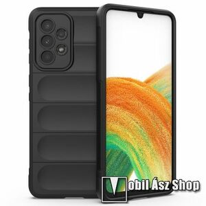 OTT! RUGGED SHOCK szilikon védő tok / hátlap - mikroszálas szövettel bevont belsővel, erősített sarkok, kameravédelemmel, ERŐS VÉDELEM - FEKETE - SAMSUNG Galaxy A33 5G (SM-A336) kép