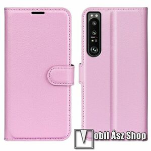 WALLET notesz tok / flip tok - RÓZSASZÍN - asztali tartó funkciós, oldalra nyíló, rejtett mágneses záródás, bankkártyatartó zseb, szilikon belső - SONY Xperia 1 IV (XQ-CT62) kép