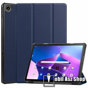 Notesz / mappa tok - SÖTÉTKÉK - oldalra nyíló flip cover, TRIFOLD asztali tartó funkciós, mágneses záródás, műanyag belső - Lenovo Tab M10 Plus (3rd Gen) / Motorola Moto Tab G62 kép