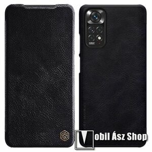 NILLKIN QIN notesz tok / flip tok - oldalra nyíló flip cover, bankkártyatartó zseb, műanyag belső - FEKETE - Xiaomi Redmi Note 11 4G (Global version) / Redmi Note 11S (Global version) - GYÁRI kép