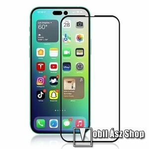 MOCOLO előlap védő karcálló edzett üveg, TELJES KIJELZŐT VÉDI - FEKETE - 9H, 0, 33mm, Arc Edge, A teljes felületén tapad! - APPLE iPhone 14 Pro Max - GYÁRI kép