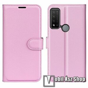 WALLET notesz tok / flip tok - RÓZSASZÍN - asztali tartó funkciós, oldalra nyíló, rejtett mágneses záródás, bankkártyatartó zseb, szilikon belső - TCL 20 R 5G kép