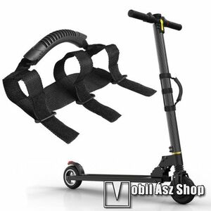 Xiaomi Mijia elektromos rollerekhez kézi hordozó szíj / heveder - 3 soros tépőzáras rögzítő, hordozó fül, csúszásgátló, 200 x 70 x 30mm - FEKETE kép