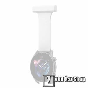 Okosóra szíj - szilikon, kitűzhető forma - FEHÉR - 67mm hosszú, 22mm széles - SAMSUNG Galaxy Watch 46mm / Watch GT2 46mm / Watch GT 2e / Galaxy Watch3 45mm / Honor MagicWatch 2 46mm kép