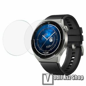 Okosóra előlap védő karcálló edzett üveg - 2db - 0.3mm, 9H, A képernyő sík részét védi - HUAWEI Watch GT 3 Pro 43mm kép