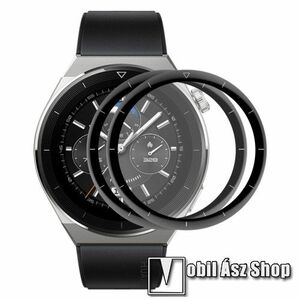 ENKAY Okosóra Flexible Nano Glass rugalmas edzett üveg - 2db, 9H, 3D - A TELJES ELŐLAPOT VÉDI! - FEKETE - HUAWEI Watch GT 3 Pro 46mm / Watch GT 3 Porsche Design - GYÁRI kép