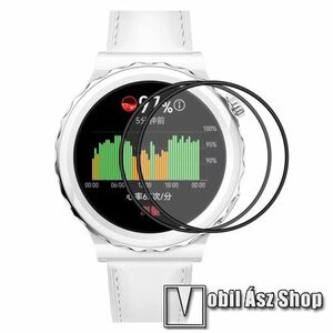 ENKAY Okosóra Flexible Nano Glass rugalmas edzett üveg - 2db, 9H, 3D - A TELJES ELŐLAPOT VÉDI! - FEKETE - HUAWEI Watch GT 3 Pro 43mm - GYÁRI kép
