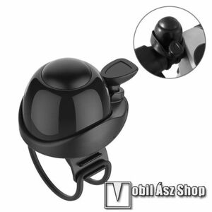 UNIVERZÁLIS biciklis / roller csengő - hangos, gyorsan rögzíthető 2db gumiszalaggal, 22.2-31.8mm átmérőjű kormányra alkalmas - FEKETE kép
