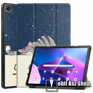 Notesz / mappa tok - ÁLMOS CICA MINTÁS - oldalra nyíló flip cover, TRIFOLD asztali tartó funkció, mágneses záródás, erősített sarkok, műanyag belső - Lenovo Tab M10 Plus (3rd Gen) / Motorola Moto Tab G62 kép
