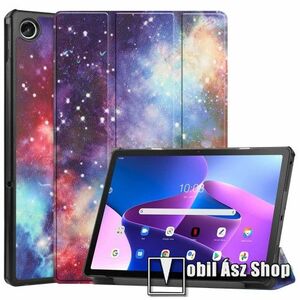 Notesz / mappa tok - UNIVERZUM MINTÁS - oldalra nyíló flip cover, TRIFOLD asztali tartó funkció, mágneses záródás, erősített sarkok, műanyag belső - Lenovo Tab M10 Plus (3rd Gen) / Motorola Moto Tab G62 kép