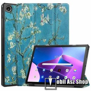 Notesz / mappa tok - VIRÁGZÓ FA MINTÁS - oldalra nyíló flip cover, TRIFOLD asztali tartó funkció, mágneses záródás, erősített sarkok, műanyag belső - Lenovo Tab M10 Plus (3rd Gen) / Motorola Moto Tab G62 kép