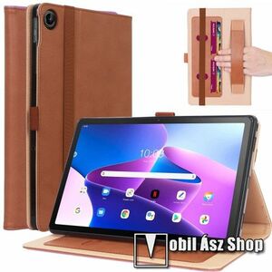 Notesz tok / mappa tok - BARNA - asztali tartó funkciós, oldalra nyíló, bankkártyatartó zsebek, kézpánt, tolltartó, gumis záródás, szilikon belső - Lenovo Tab M10 Plus (3rd Gen) / Motorola Moto Tab G62 kép