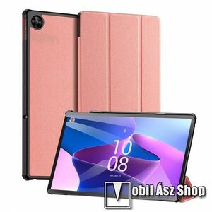 DUX DUCIS Domo Series notesz / mappa tok - RÓZSASZÍN - oldalra nyíló flip cover, TRIFOLD asztali tartó funkciós, textillel bevont, mágneses záródás, műanyag belső - Lenovo Tab M10 Plus (3rd Gen) / Motorola Moto Tab G62 - GYÁRI kép