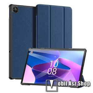 DUX DUCIS Domo Series notesz / mappa tok - SÖTÉTKÉK - oldalra nyíló flip cover, TRIFOLD asztali tartó funkciós, textillel bevont, mágneses záródás, műanyag belső - Lenovo Tab M10 Plus (3rd Gen) / Motorola Moto Tab G62 - GYÁRI kép