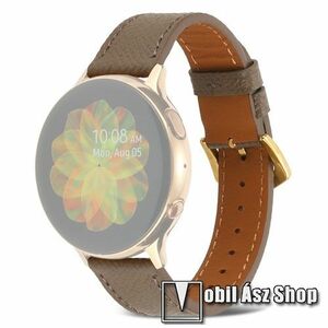 Okosóra szíj - SÖTÉTBARNA - valódi bőr - 92mm + 200mm hosszú, 22mm széles - SAMSUNG Galaxy Watch 46mm / Watch GT2 46mm / Watch GT 2e / Galaxy Watch3 45mm / Honor MagicWatch 2 46mm kép