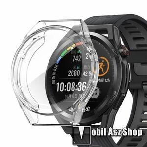 Okosóra szilikon védő tok / keret - ÁTLÁTSZÓ - Szilikon előlapvédő is! - HUAWEI Watch GT Runner / Watch GT 3 SE kép