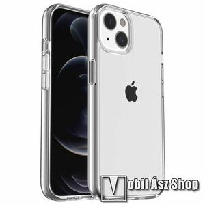 Műanyag védő tok / hátlap - ÁTLÁTSZÓ - szilikon betétes, kameravődé szegély - APPLE iPhone 14 Plus kép