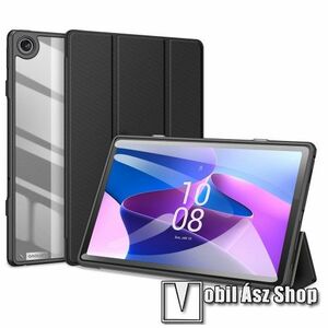 DUX DUCIS TOBY Series notesz / mappa tok - FEKETE - átlátszó hátlap, oldalra nyíló flip cover, TRIFOLD asztali tartó funkciós, PU bőrrel bevont, mágneses záródás, szilikon belső - Lenovo Tab M10 Plus (3rd Gen) / Motorola Moto Tab G62 - GYÁRI kép