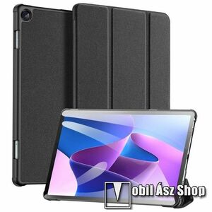 DUX DUCIS Domo Series notesz / mappa tok - FEKETE - oldalra nyíló flip cover, TRIFOLD asztali tartó funkciós, textillel bevont, mágneses záródás, műanyag belső - Lenovo Tab M10 Plus (3rd Gen) / Motorola Moto Tab G62 - GYÁRI kép