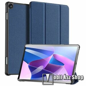 DUX DUCIS Domo Series notesz / mappa tok - SÖTÉTKÉK - oldalra nyíló flip cover, TRIFOLD asztali tartó funkciós, textillel bevont, mágneses záródás, műanyag belső - Lenovo Tab M10 Plus (3rd Gen) / Motorola Moto Tab G62 - GYÁRI kép