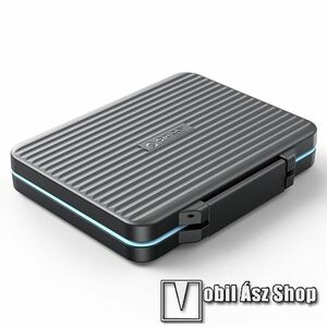 ORICO memóriakártya tartó / hordozó - FEKETE - microSD, TF, CF memóriakártya vagy 2, 5" SSD, HDD tárolására alkalmas, 130 x 102 x 20mm, víz- és porálló, karabíner - GYÁRI kép