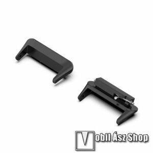 Okosóra fém csatlakozó - 2db, 16mm széles szíjakhoz használható - FEKETE - HUAWEI Band 7 kép