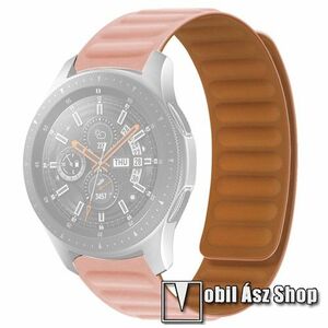 Okosóra loop szilikon szíj - RÓZSASZÍN - mágneses, 95+108mm hosszú, 20mm széles, 120-220mm-es méretű csuklóig ajánlott - SAMSUNG Galaxy Watch 42mm / Watch4 40mm, 44mm / Watch3 41mm / Watch4 Classic 42mm / Watch Active / Active 2 / Gear S2 kép
