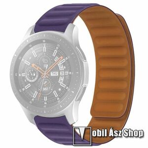 Okosóra loop szilikon szíj - LILA - mágneses, 95+108mm hosszú, 20mm széles, 120-220mm-es méretű csuklóig ajánlott - SAMSUNG Galaxy Watch 42mm / Watch4 40mm, 44mm / Watch3 41mm / Watch4 Classic 42mm / Watch Active / Active 2 / Gear S2 kép