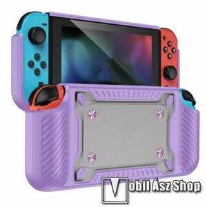 Szilikon védő tok / hátlap - LILA - ergonómikus forma, biztos fogás, ERŐS VÉDELEM - Nintendo Switch OLED kép
