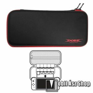 DOBE TNS-858 Nintendo Switch tok - FEKETE - cipzár, belső hálós rendszerező, 10db memóriakártya férőhellyel, 260 x 125 x 40mm - GYÁRI kép