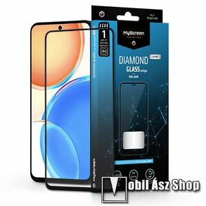 MYSCREEN DIAMOND GLASS LITE EDGE előlap védő karcálló edzett üveg - FEKETE - 9H, 0.33 mm, A teljes felületén tapad - A TELJES KIJELZŐT VÉDI! - HUAWEI Honor X8 / Honor X30i - GYÁRI kép