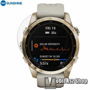 Garmin fenix 7S (42mm), 7S Solar Edition (42mm), 7S Sapphire Solar Edition (42mm), Sunshine Hydrogel TPU okosóra képernyővédő fólia, Ultra Clear, Önregeneráló!, 1db kép