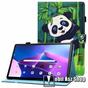 Notesz tok / mappa tok - PANDA MINTÁS - asztali tartó funkciós, oldalra nyíló, mágneses záródás, bankkártyatartó zsebekkel, szilikon belső - Lenovo Tab M10 2022 (Gen 3) (TB-328F) kép