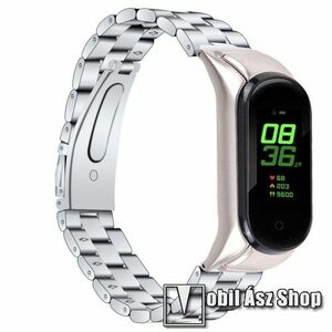Fém okosóra szíj - EZÜST - rozsdamentes acél, csatos - Xiaomi Mi Band 7 kép