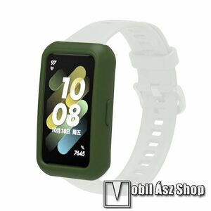 Okosóra szilikontok - SÖTÉTZÖLD - HUAWEI Band 6 / HONOR Band 6 / HONOR Band 7 / HUAWEI Band 7 kép