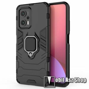 TRANSFORM PRO műanyag védő tok / hátlap - FEKETE - szilikon betétes, kitámasztható, fém ujjgyűrűvel, tapadófelület mágneses autós tartóhoz - Xiaomi Redmi Note 11T Pro / 11T Pro Plus / 12T Pro / Poco X4 GT / Redmi K50i 5G kép