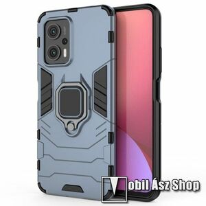 TRANSFORM PRO műanyag védő tok / hátlap - KÉK - szilikon betétes, kitámasztható, fém ujjgyűrűvel, tapadófelület mágneses autós tartóhoz - Xiaomi Redmi Note 11T Pro / 11T Pro Plus / 12T Pro / Poco X4 GT / Redmi K50i 5G kép