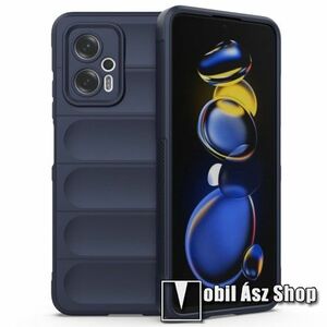 OTT! RUGGED SHOCK szilikon védő tok / hátlap - mikroszálas szövettel bevont belsővel, erősített sarkok, kameravédelemmel, ERŐS VÉDELEM - SÖTÉTKÉK - Xiaomi Redmi Note 11T Pro / 11T Pro Plus / 12T Pro / Poco X4 GT / Redmi K50i 5G kép