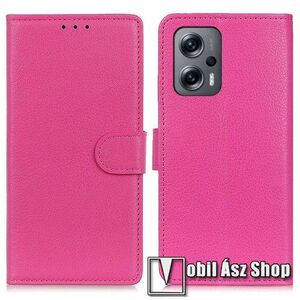WALLET notesz tok / flip tok - RÓZSASZÍN - asztali tartó funkciós, oldalra nyíló, rejtett mágneses záródás, bankkártyatartó zseb, szilikon belső - Xiaomi Redmi Note 11T Pro / 11T Pro Plus / 12T Pro / Poco X4 GT / Redmi K50i 5G kép