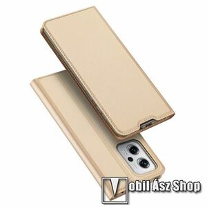 DUX DUCIS SKIN PRO slim design notesz / mappa tok - ARANY - oldalra nyíló flip cover, asztali tartó funkció, szilikon belső, mágneses záródás - Xiaomi Redmi Note 11T Pro / 11T Pro Plus / 12T Pro / Poco X4 GT / Redmi K50i 5G - GYÁRI kép