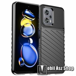 OTT! THUNDER SERIES szilikon védő tok / hátlap - 3D textúrált mintás, ERŐS VÉDELEM - FEKETE - Xiaomi Redmi Note 11T Pro / 11T Pro Plus / 12T Pro / Poco X4 GT / Redmi K50i 5G kép