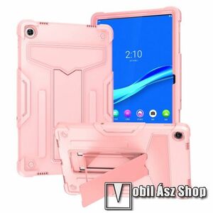 Műanyag védő tok / hátlap - ROSE GOLD - három rétegű, szilikon betétes, kitámasztható, erősített sarkok - ERŐS VÉDELEM! - Lenovo Tab M10 Plus (3rd Gen) / Motorola Moto Tab G62 kép