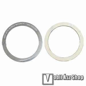 UNIVERZÁLIS Apple MagSafe mágneses fémlap mágneses autós tartókhoz / QI MagSafe töltőkhöz - 1db, mágneses autós tartóhoz ideális, MagSafe kompatibilis - EZÜST kép