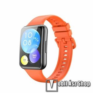Okosóra szíj - NARANCSSÁRGA - szilikon, 123mm + 90mm hosszú - HUAWEI Watch Fit 2 Classic Edition / Watch Fit 2 Active Edition kép