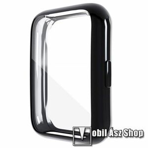 Okosóra szilikon védő tok / keret - GALVANIZÁLT FEKETE - Szilikon előlapvédő is! - HUAWEI Watch Fit 2 Classic Edition / Watch Fit 2 Active Edition kép