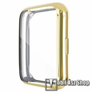 Okosóra szilikon védő tok / keret - GALVANIZÁLT ARANY - Szilikon előlapvédő is! - HUAWEI Watch Fit 2 Classic Edition / Watch Fit 2 Active Edition kép